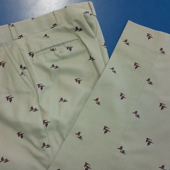 Brooks Brothers Other - Brooks Brothers Flying Ducks Geese Khaki Pleated